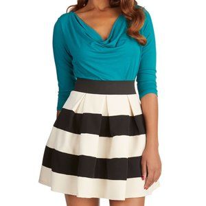 Modcloth Stripe It Lucky Skirt in Black & White